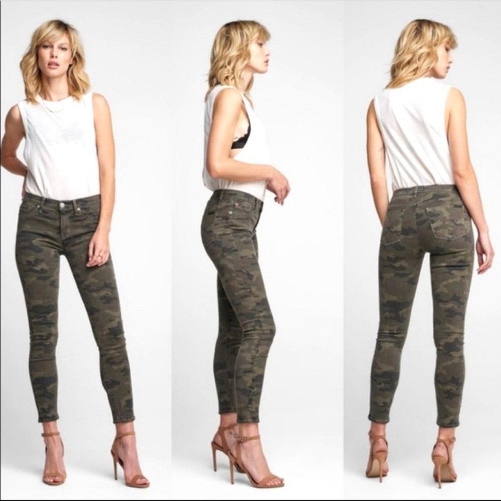Hudson Nico Mid Rise Skinny Ankle Army Camo Jeans